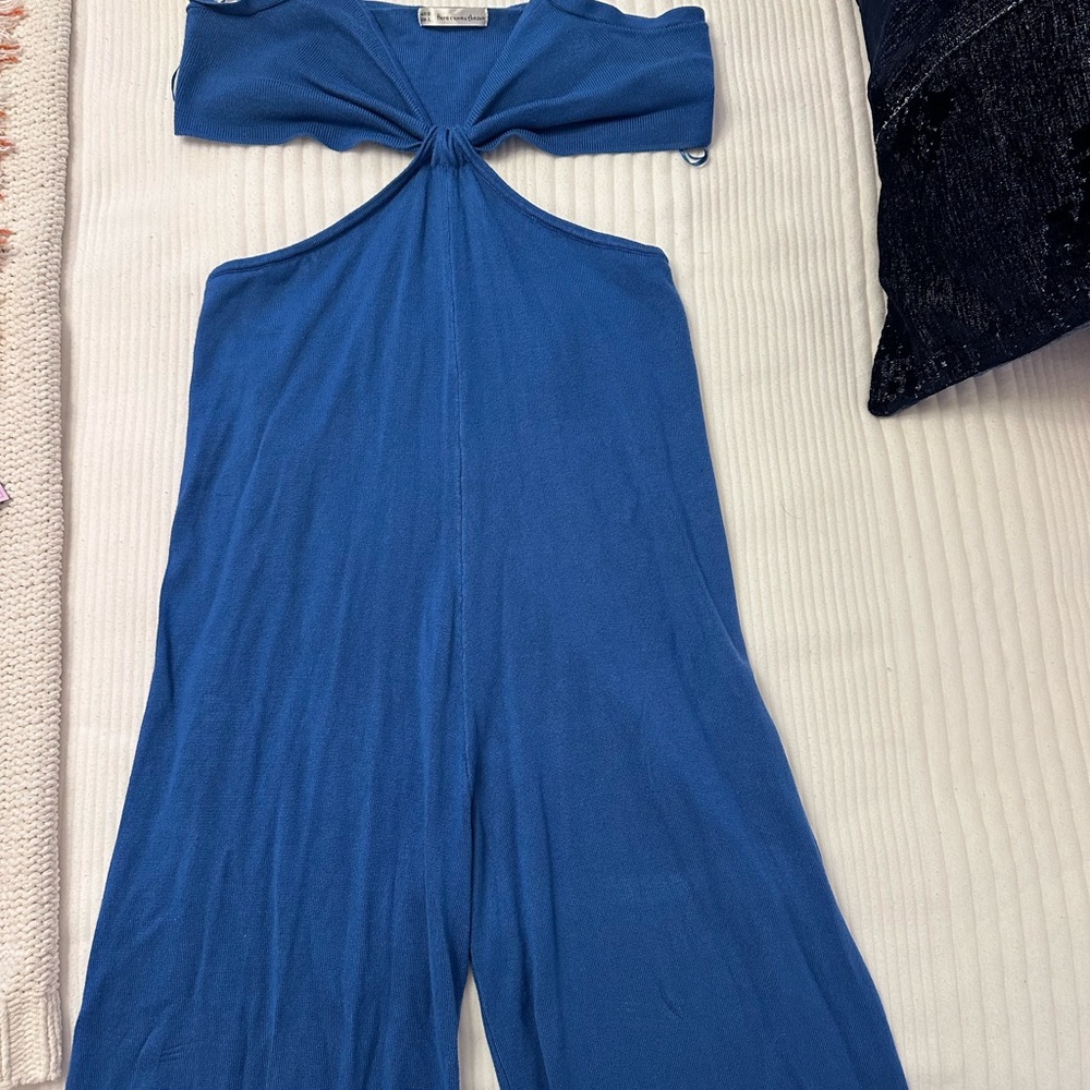 Blue Halter Jumpsuit